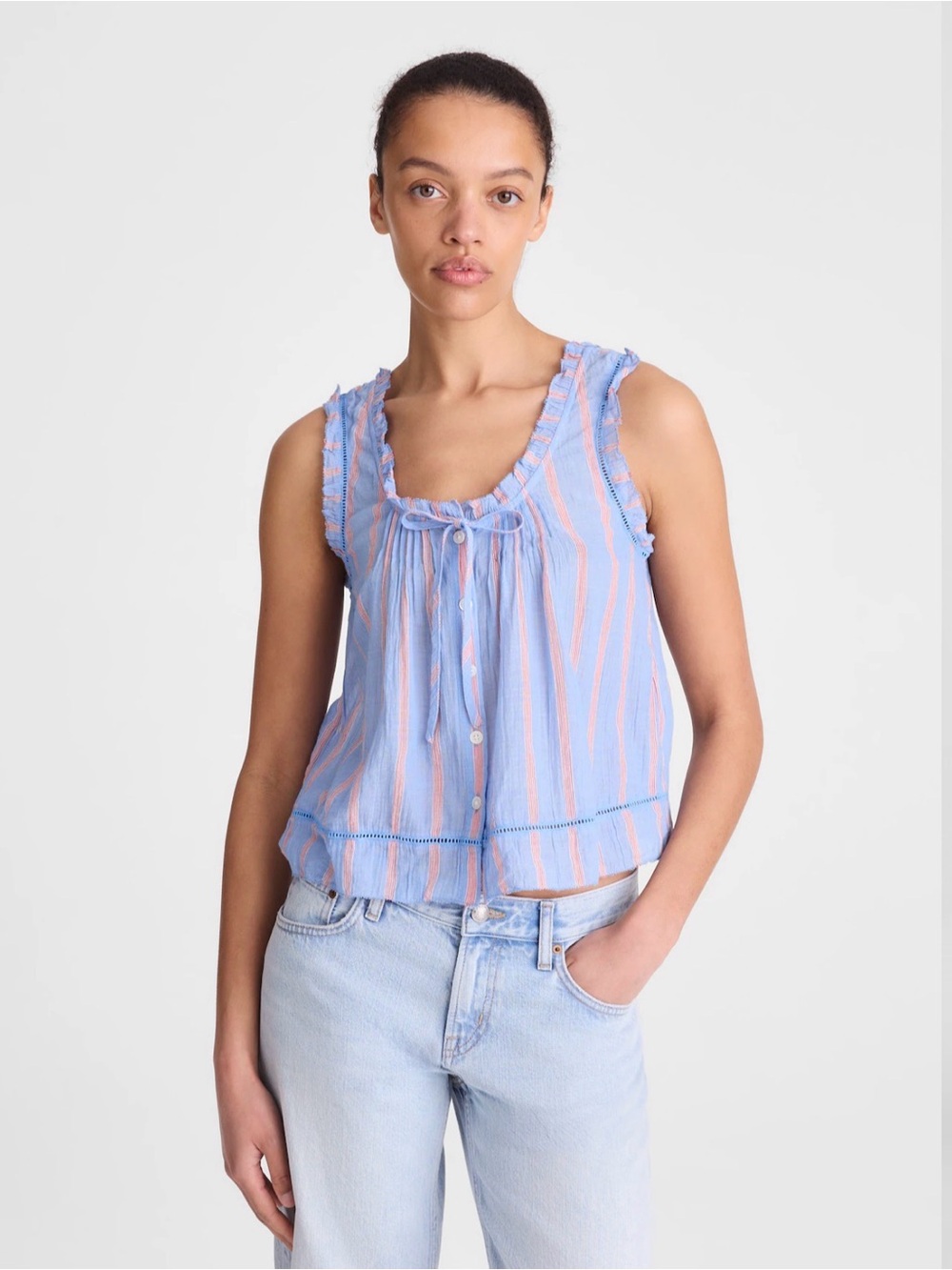 NWT Madewell Leah Top Sz S Calm blue